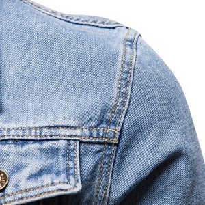Spring Autumn <b>Men</b> <b>Denim</b> <b>Jackets</b> Casual Solid Color Single Breasted Jeans <b>Jacket</b> <b>Men</b> Slim Fit Cotton Outwear <b>Jacket</b> - Product Image 3