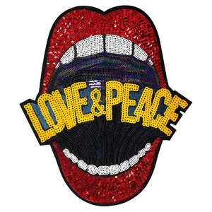 Patch logo tissé personnalisé en feutre non tissé 3D, denim, étoile, sequins brodés, thermocollant pour vêtements - Product Image 3