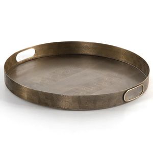 Bandeja de Cobre de Diseño de Lujo, Bandeja Decorativa Redonda de Cobre Sólido, Plato de Servicio Redondo de Cobre para Uso en Hoteles y Restaurantes - Product Image 4