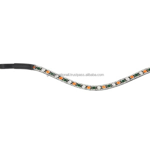 Diadema de cuero genuino con cristales multicolor de alta calidad y diamantes brillantes, disponible en tallas full cob. - Product Image 6