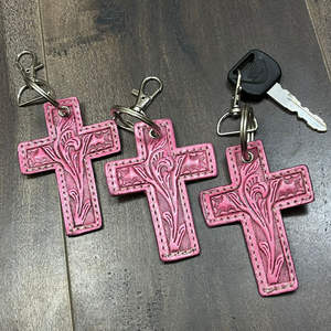 Llavero Cruzado de Cuero Vacuno Genuino Hecho a Mano, Diseño Único con Grabado, para Regalos y Promociones, Venta Caliente 2025 - Product Image 4