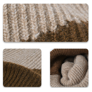 Nouveau hommes bonnets femmes automne hiver chaud seau chapeau à carreaux côtelé bonnets Style coréen doublé tricot à revers bonnet chapeau - Product Image 5