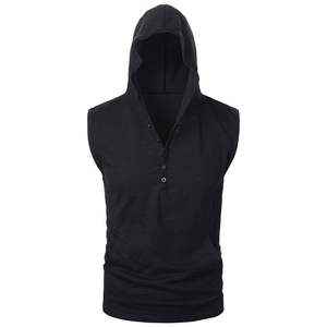Sweat à capuche homme uni coupe ajustée en polyester/coton peigné anti-boulochage, col rond, respirant, manches longues, pour l'automne - Product Image 2
