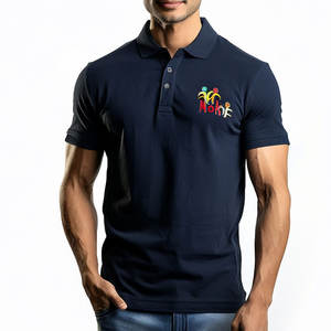 Camiseta Polo con Logotipo Personalizado Bordado para Hombre, Camiseta Polo Informal de Negocios para Hombre, Camiseta Polo Informal de Algodón para Hombre, Alta Calidad - Product Image 1
