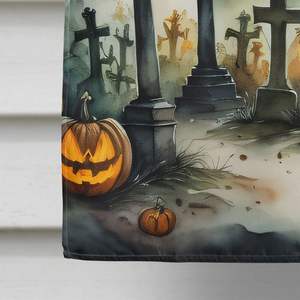 Grand cimetière effrayant Halloween drapeau de maison multicolore porche manche pôle décoratif cour bannière oeuvre Polyester tenture murale - Product Image 4