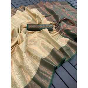 ผ้าส่าหรีไหม Kubera pattu kanjivaram ดีไซน์เนอร์ - Product Image 1