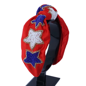 Hot Selling Red Padded Rhinestone Statement Hairbands Star <b>Headband</b> for Women and Girls Fashion & Casual Wear Party & Events - Product Image 1