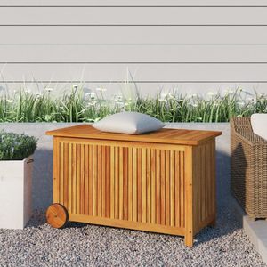 Caja de Almacenamiento Mediana para Jardín, Madera de Acacia Sólida con Acabado Natural, Muebles Duraderos para Exteriores - Product Image 1