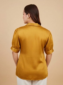 เสื้อเชิ้ตผู้หญิง MYLAH mustard พรีเมียม ผ้าฝ้าย Giza ดีไซน์หรูหรา ทรงสวยเหมาะสำหรับทำงาน ออฟฟิศ และสไตล์ลำลอง ติดต่อซัพพลายเออร์โดยตรง - Product Image 2