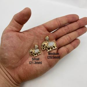 Collier avec pendentif en diamant motif éléphant plaqué or 14 carats, tricolore, porte-bonheur, pour femmes et filles - Product Image 4