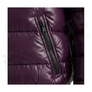 Hooded Quilted Waterproof <b>Bubble</b> Jacket Black Full Sleeve Winter Windproof Cotton Shell Knitted Fabric Polyester Filling Stand - Product Image 6