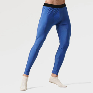 Collants de compression en spandex pour hommes, taille élastique, pour la course, l'entraînement, la gym, couche de base athlétique, pantalon de sport respirant et sans coutures - Product Image 3