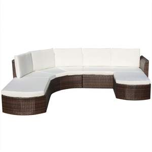 Conjunto de Muebles de Jardín Modulares Grandes de Mimbre Sintético Marrón - Product Image 2