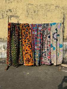 Vintage Suzani Kantha Quilt | Hand Stitched Eco-Friendly Cotton <b>Throws</b> | Boho <b>Patchwork</b> Blankets | Reversible Indian Textile | - Product Image 6