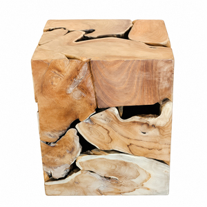 Table basse TerraCube en racine de teck de qualité export, bois massif rustique, mobilier de salon, pour acheteurs et importateurs en gros - Product Image 1
