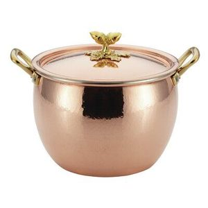 Cacerola de Lujo Decorativa con Acabado de Cobre Doble Acorn Heritage, Olla para Servir Buffet con Soportes de Latón - Product Image 1