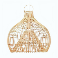 Abat-jour en rotin écologique, luminaire suspendu tissé, luminaire en bambou rustique, luminaire en osier pour la décoration de la maison et des restaurants
