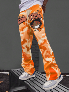 Custom Striped <b>Jogger</b> Sweatpants Sweat Track <b>Stacked</b> Pants for Men Flared Wide Leg Baggy Sweatpants Jogging Sweatpants - Product Image 3