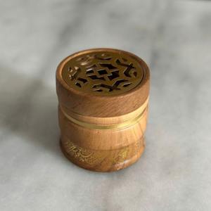 Rustic Hand-Made Sandalwood Incense Burner <b>With</b> Drawer Religious Use All-Season Aromatic <b>Diffuser</b> Wooden Box <b>With</b> Brass Knob - Product Image 5