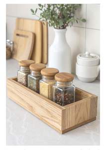 Boîte à épices ronde en bois avec bols en acier inoxydable – Boîte à épices indienne traditionnelle – Prix de gros direct usine - Product Image 2