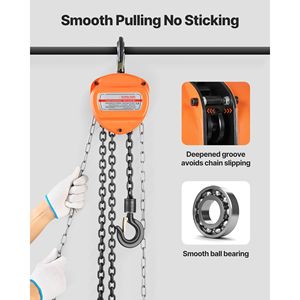 "1 Ton Capacity Hand Chain <b>Hoist</b> with 10 ft Lifting Height and G80 Galvanized Chain" - Product Image 4