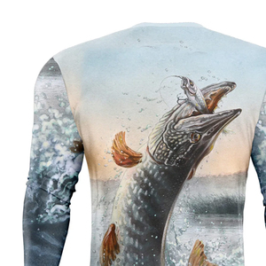 Personaliza tu propio diseño de camiseta de pesca por sublimación para hombre, producto superventas, camisetas de pesca de alto rendimiento totalmente sublimadas - Product Image 6