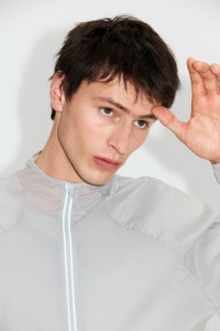 Men's Light Gray <b>Racer</b> <b>Jacket</b> Zipper Closure Stand Collar Sporty Style Quick Dry Polyester Material Spring Wear - Product Image 5