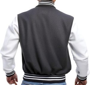 Men's Casual Regular Fit Varsity <b>Jacket</b> Vintage Style <b>Canvas</b> Baseball Bomber Embroidered Letters Solid Fleece Winter Stand Front - Product Image 3