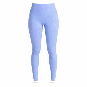 Leggings de Yoga de Cintura Alta, Color Rosa Polvoriento, Sólidos, Simples, Sin Costuras, Texturizados, de Compresión, para Entrenamiento, Pantalones de Gimnasio Elásticos, Spandex/Nailon - Product Image 1