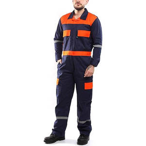 Durable Industrial Safety Coverall Uniform with Knee Reinforcement and Reflective Safety <b>Strips</b> - Product Image 4