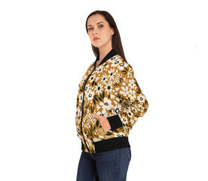 บริการ OEM เสื้อแจ็คเก็ตเบสบอลผ้าซาตินพิมพ์ลายดอกไม้สำหรับผู้ชาย เสื้อแจ็คเก็ตวิทยาลัย เสื้อแจ็คเก็ตเบสบอลปักลายตัวอักษร - Product Image 4