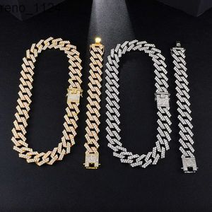 Chaîne et bracelet cubains en argent sterling 925 plaqué or 18 carats pour homme, style hip-hop, entièrement sertis de moissanite, USA UK - Product Image 1