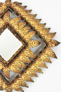Decorative Art Customizable Art Deco Metal Unique Wall <b>Mirror</b> With Leaf Design Framed Nicely <b>Crafted</b> By KHOOSI OVERSEAS - Product Image 5