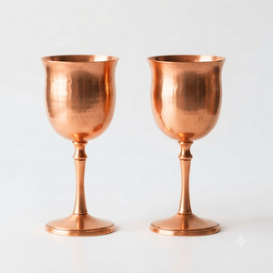 Verre à vin portable en cuivre martelé avec pied en métal pour cocktails, fêtes, bar et service de boissons - Product Image 5