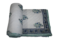 Couette légère, réversible, moelleuse, respirante, durable, toutes saisons, avec un magnifique design coloré, imprimée à la main, en coton de Jaipur, Rajai