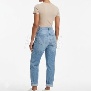 Jeans Casuales y Elegantes para Mamá, Corte Relajado, Cintura Alta, Cómodos, Transpirables y Ligeros para el Día a Día, Viajes y Moda - Product Image 6