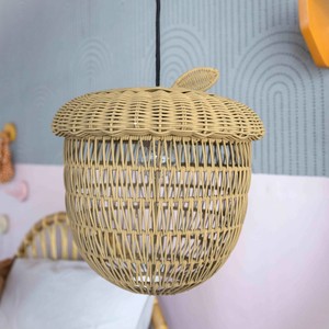 Lampes suspendues en rotin en forme de gland pour chambres d'enfants, abat-jour tressés à la main - Product Image 5