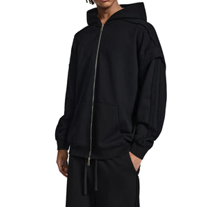 เสื้อฮู้ดดี้สั่งทำพิเศษ OEM ผ้าหนา 440 GSM ผ้าเฟรนช์เทอร์รี่ ซิปแบบรูดขึ้นลง ทรงโอเวอร์ไซส์ ซิปสำหรับผู้ชาย ปักโลโก้ 3 มิติ - Product Image 3