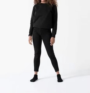 Sweat-shirt unisexe à col rond, tricoté, polyester/coton, 280g, respirant, surdimensionné, broderie de logo personnalisée premium AMS - Product Image 4