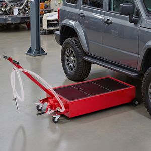 Vasca di raccolta olio mobile da 20 galloni con tubo da 2,2 m, pompa manuale a basso profilo, maniglia pieghevole, strumento per riparazioni auto a prova di perdite - Product Image 3