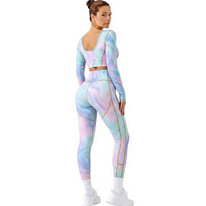 Conjuntos de Yoga para Mujer con Diseño Artístico en Espiral, de Alta Calidad, Nailon y Spandex, Retención de Forma, Transpirables y Elásticos - Product Image 2