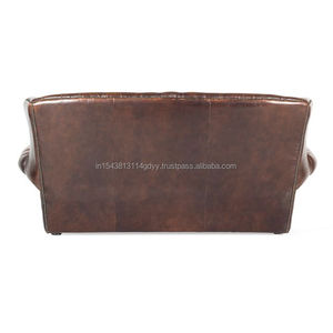 Conjunto de sofá Chesterfield de cuero marrón de diseño moderno, muebles de estilo industrial con mechones modulares para sala de estar para apartamentos - Product Image 3