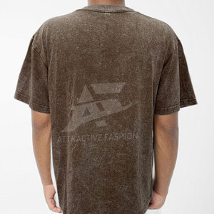 T-shirt homme coupe slim, style tendance, délavé à l'acide, manches courtes, prix abordable - Product Image 2