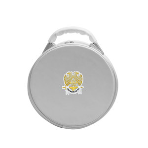 Round White Purse With 32nd Eagle Machine Embroidery Design Durable Polyester Material - Product Image 1