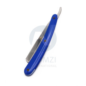 Wholesale Professional Stainless Steel Reusable <b>Barber</b> Salon Blue Face Razor <b>Blade</b> Single <b>Blade</b> Plastic Handle - Product Image 4