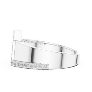 HORIZON <b>MEN'S</b> LAB GROWN CUT DIAMOND <b>RING</b> <b>SET</b> 18KT WHITE GOLD RHODIUM PLATED CERTIFIED LUXURY WEDDING ENGAGEMENT GIFTING OFFICE - Product Image 3