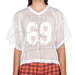Camiseta de corte holgado con logo personalizado para hombre, de poliéster de alto gramaje, oversize, lisa, con cuello redondo, estilo urbano, de malla, de secado rápido y transpirable. - Product Image 6