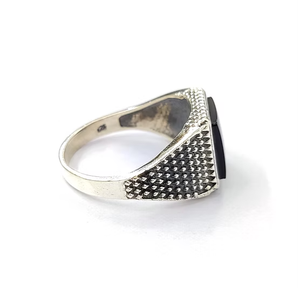 High Grade Black Onyx Gemstone <b>Rings</b> Signet <b>Crafted</b> 925 Silver for Everyday Wear-JAIPUR SILVER Handmade Fine Jewelry Bulk Supply - Product Image 3