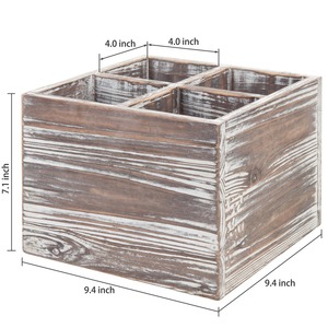 Whitewashed <b>Wooden</b> Storage <b>Box</b> with <b>Dividers</b> Made of Pine Wood Multipurpose Organizer for Home Office Kitchen Desk Accessories - Product Image 1