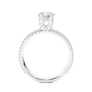 Bague de fiançailles ronde et brillante en diamant de laboratoire et sertie de canaux de haute qualité Cadeaux pour elle - Product Image 3